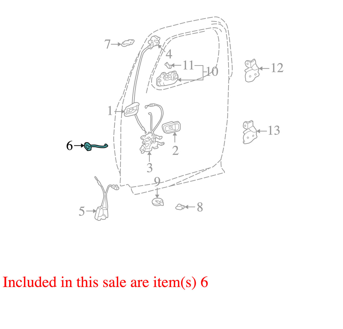 2000-2006 Toyota Tundra Rear Right Door Latch Lock Operating Rod OEM 697800C010