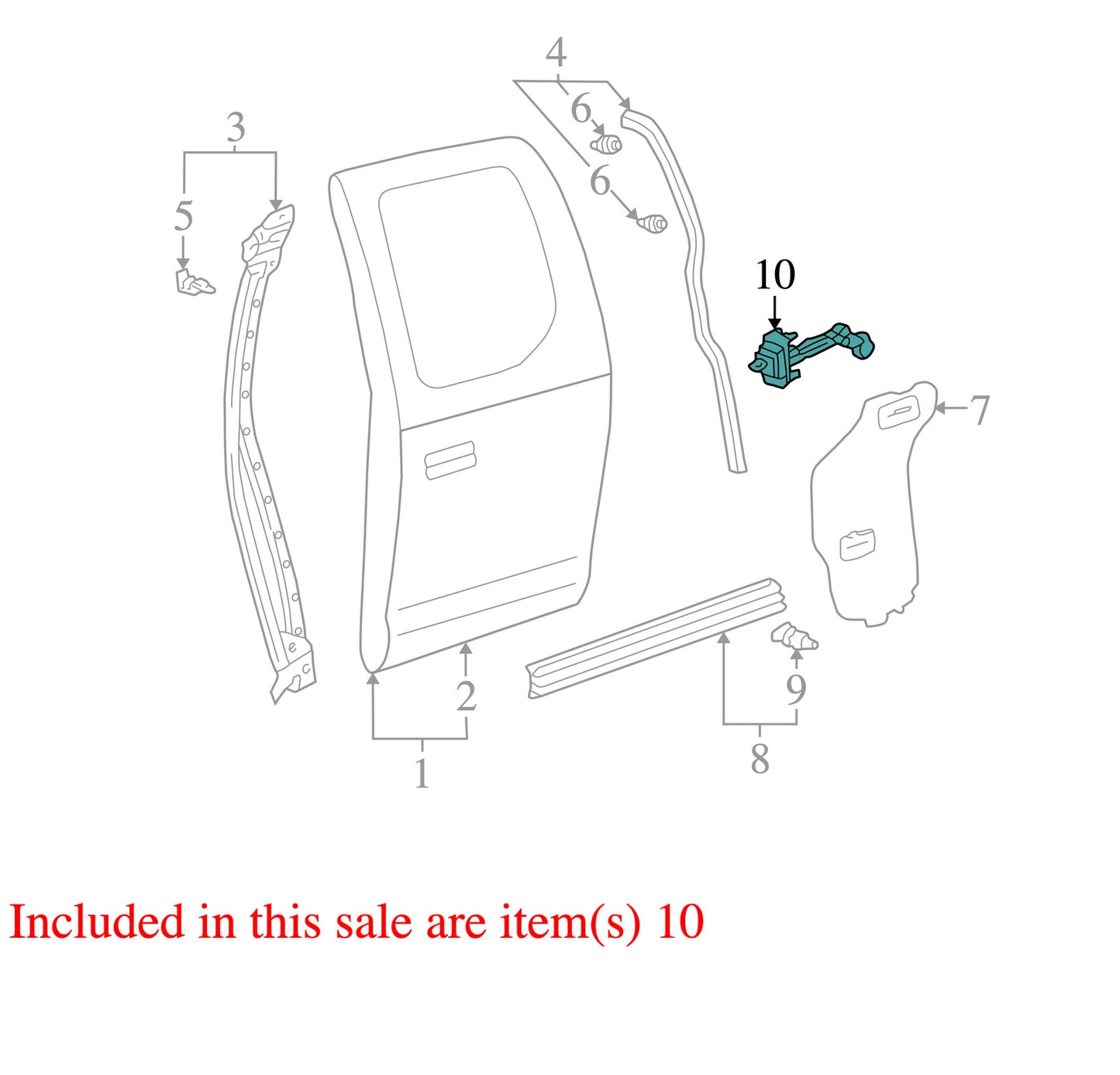 2000-2006 Toyota Tundra Door Check Right Rear Extended Cab OEM