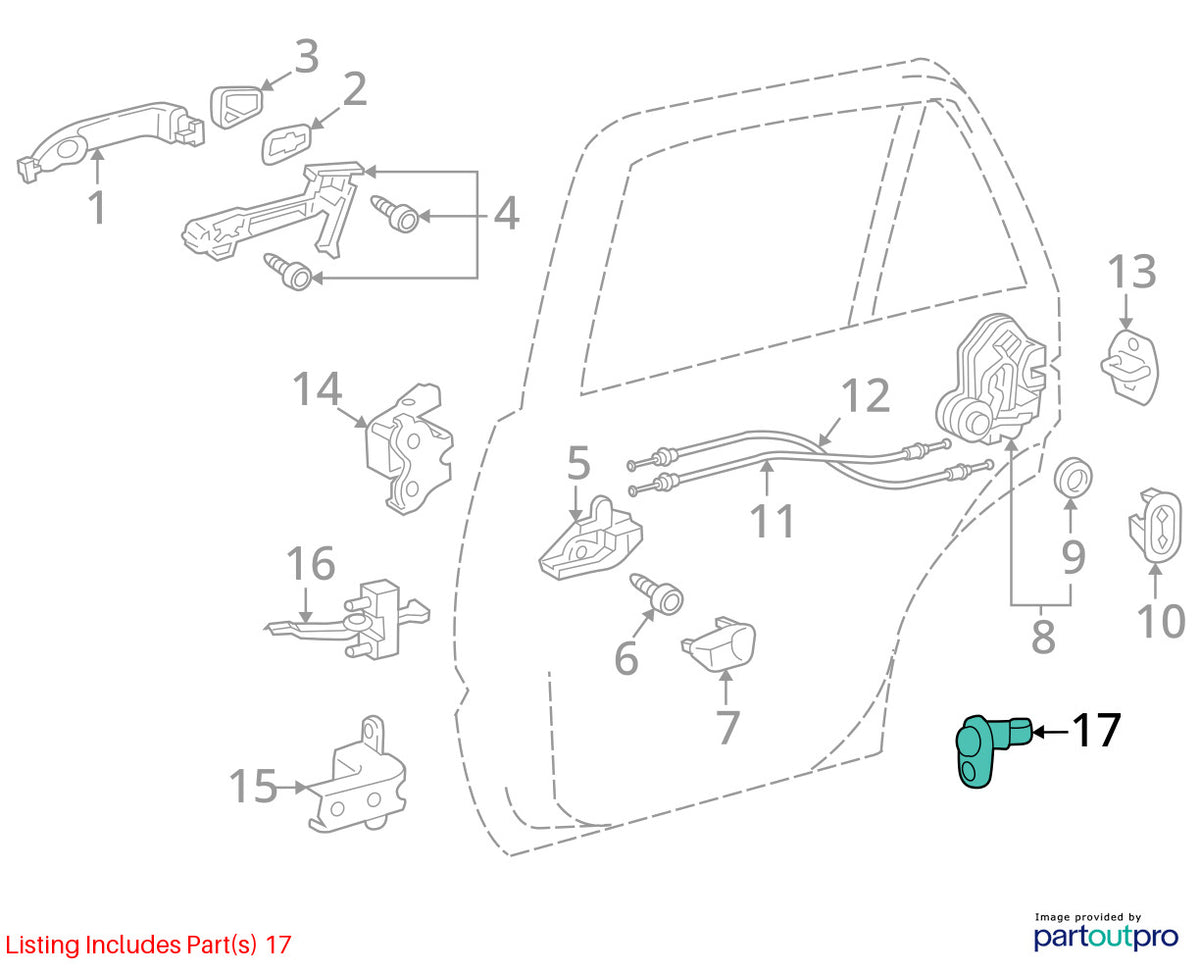 2000-2006 Toyota Tundra Access Cab Door Open Ajar Sensor OEM 84231-53010