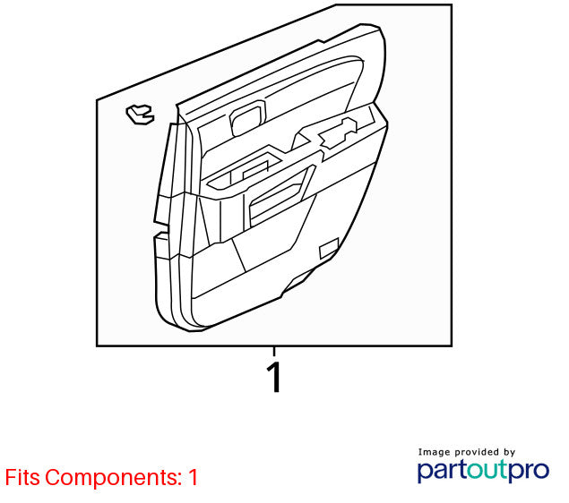 2009-2011 Honda Pilot Touring Left Rear Complete Door Panel with Shade OEM