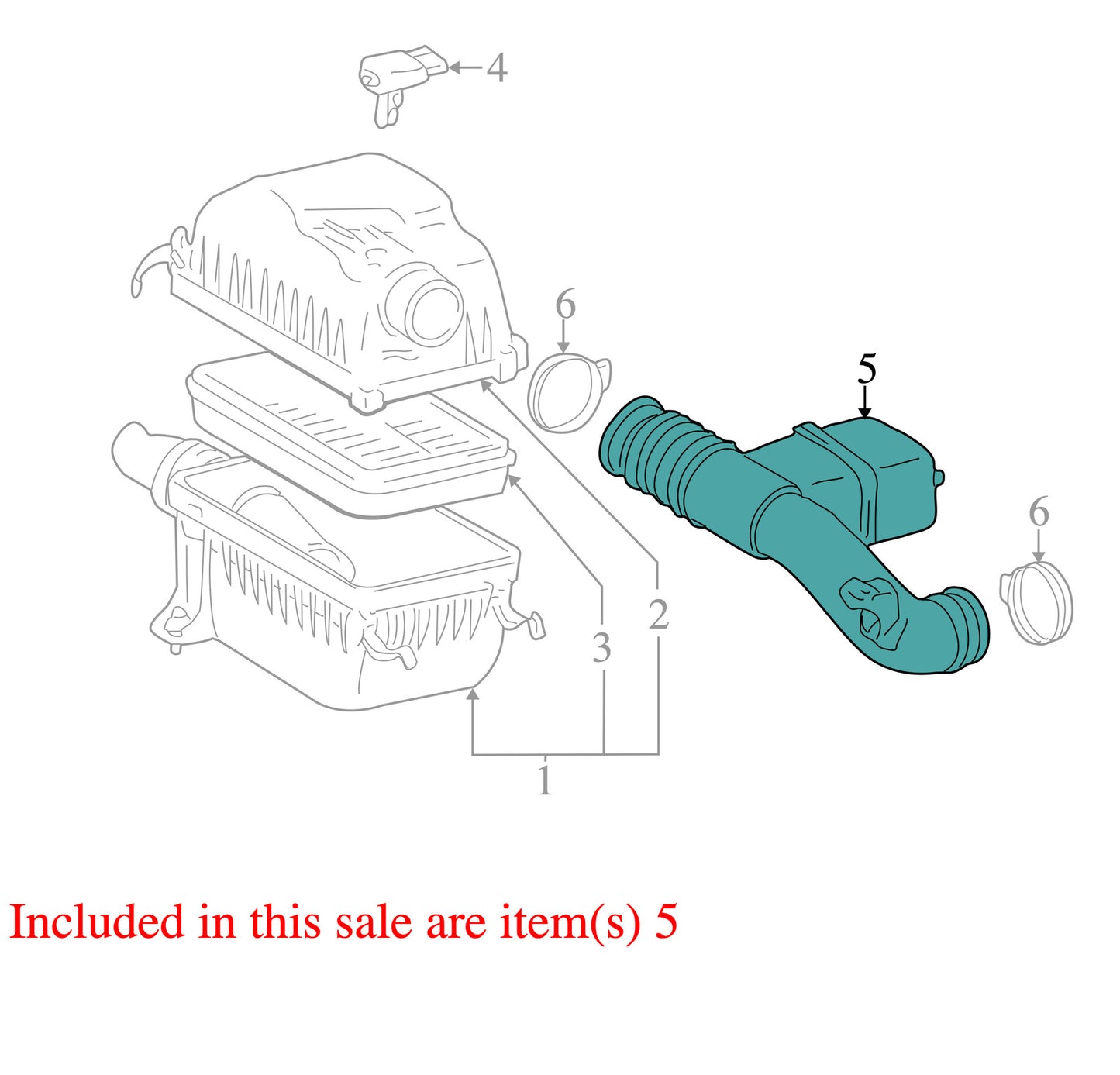 2001-2007 Toyota Sequoia Engine Air Intake Hose OEM
