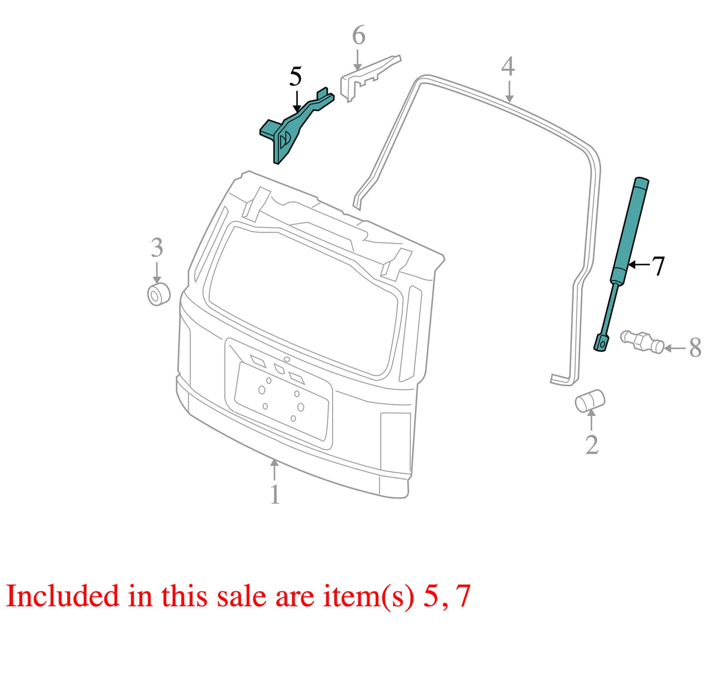2009-2015 Honda Pilot Rear Liftgate Hinge Set With Struts