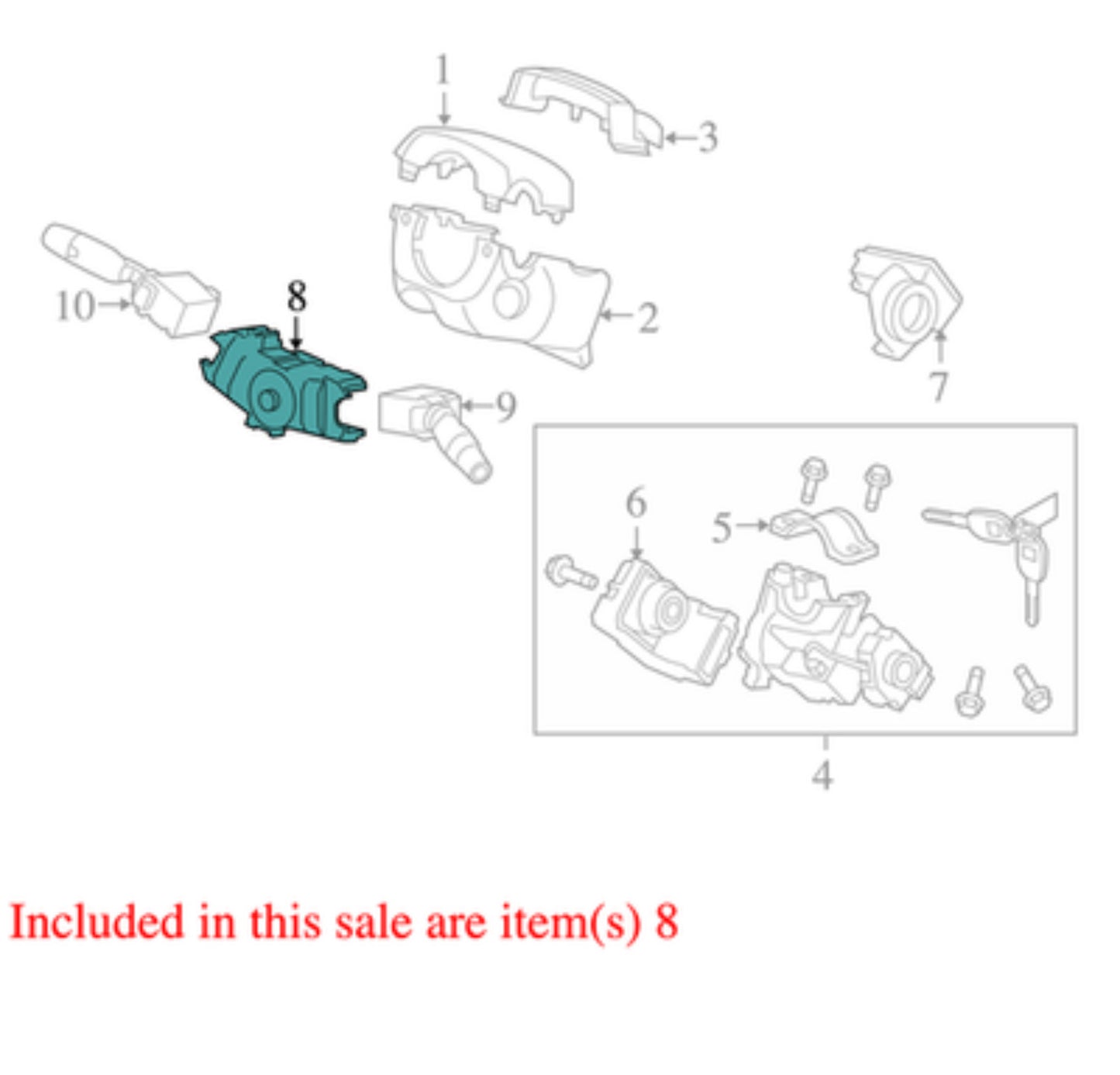 2009-2015 Honda Pilot Steering Column Switch Housing OEM