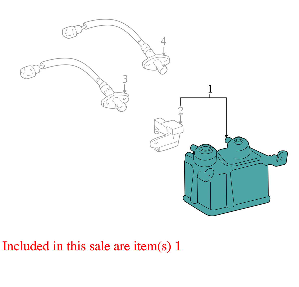 1996-2000 Toyota 4Runner Vapor Canister and Recirculating Valve OEM 77740-35392