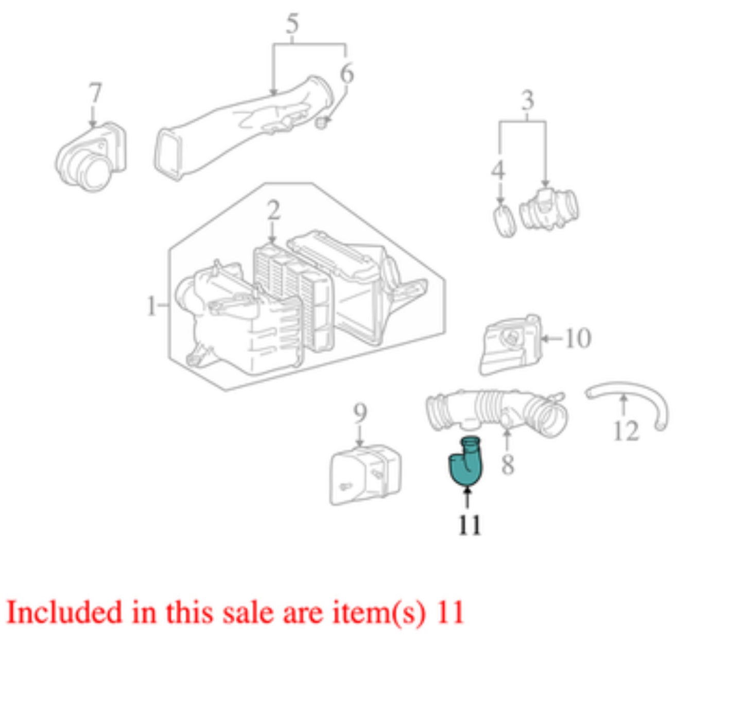 1996-1998 Toyota 4Runner Engine Air Intake Resonator OEM