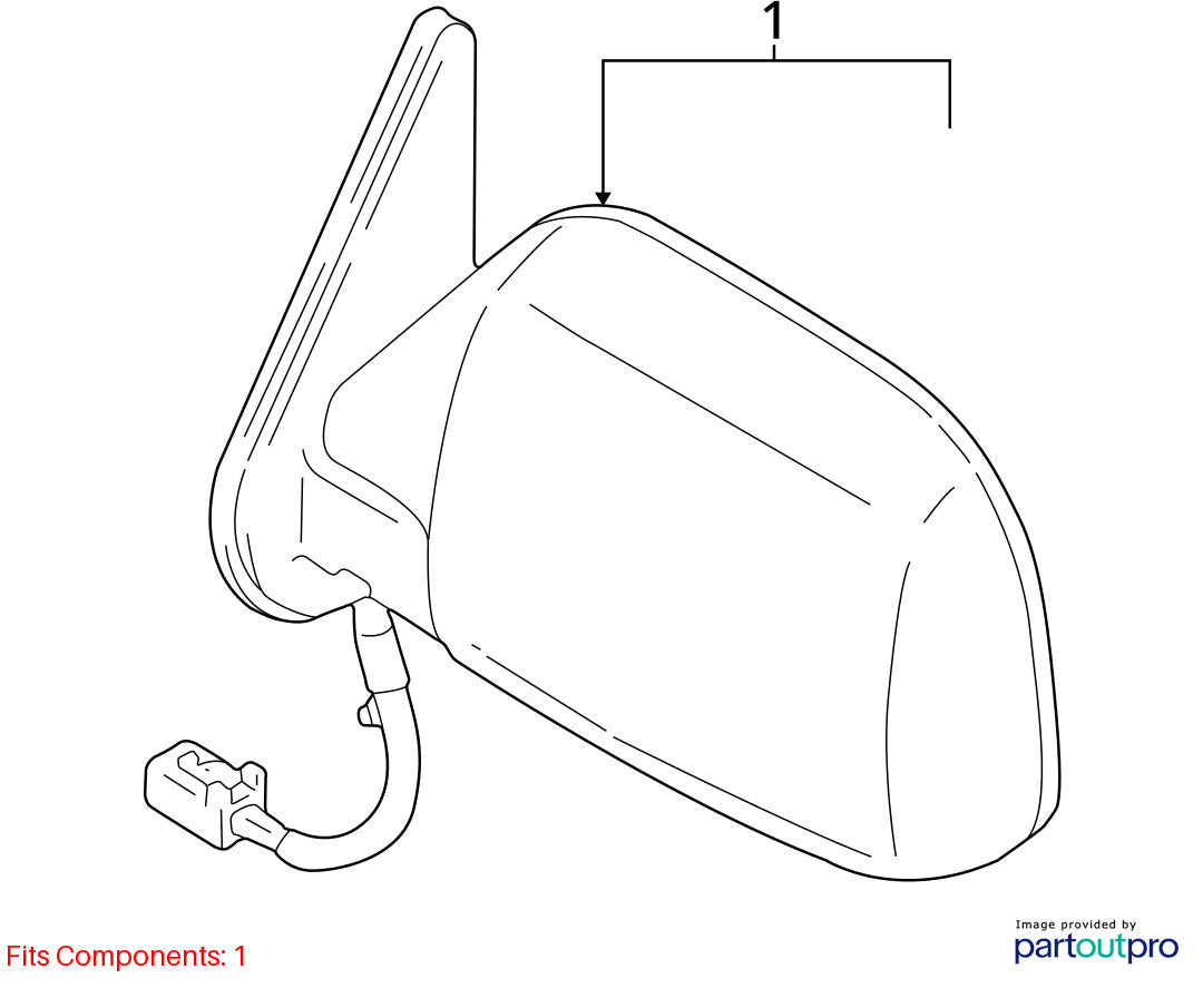 1997-1999 Toyota 4 Runner Left View Mirror Power Black 202 OEM