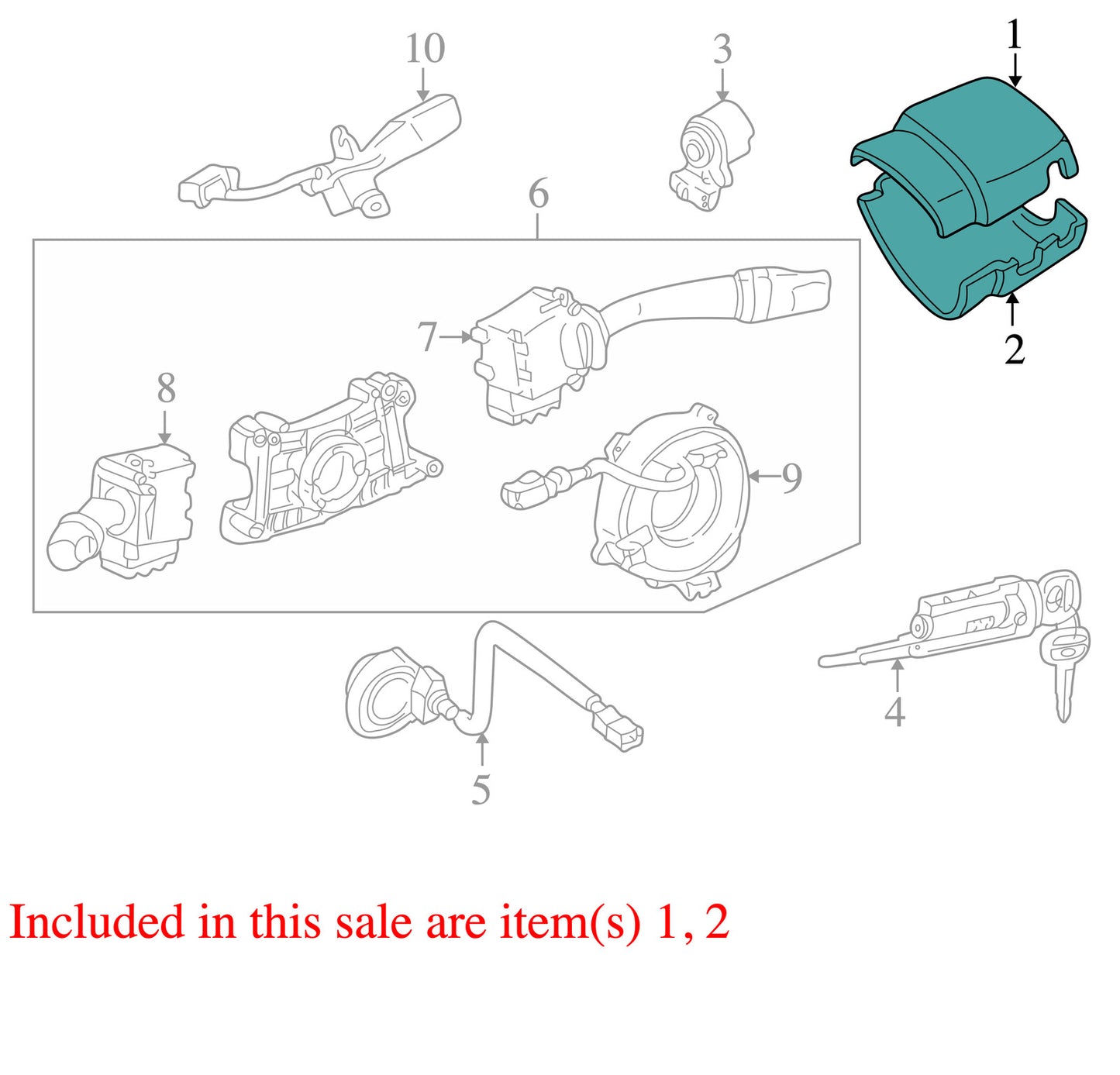 1996-2002 Toyota 4Runner Steering Column Shroud Black Cover OEM