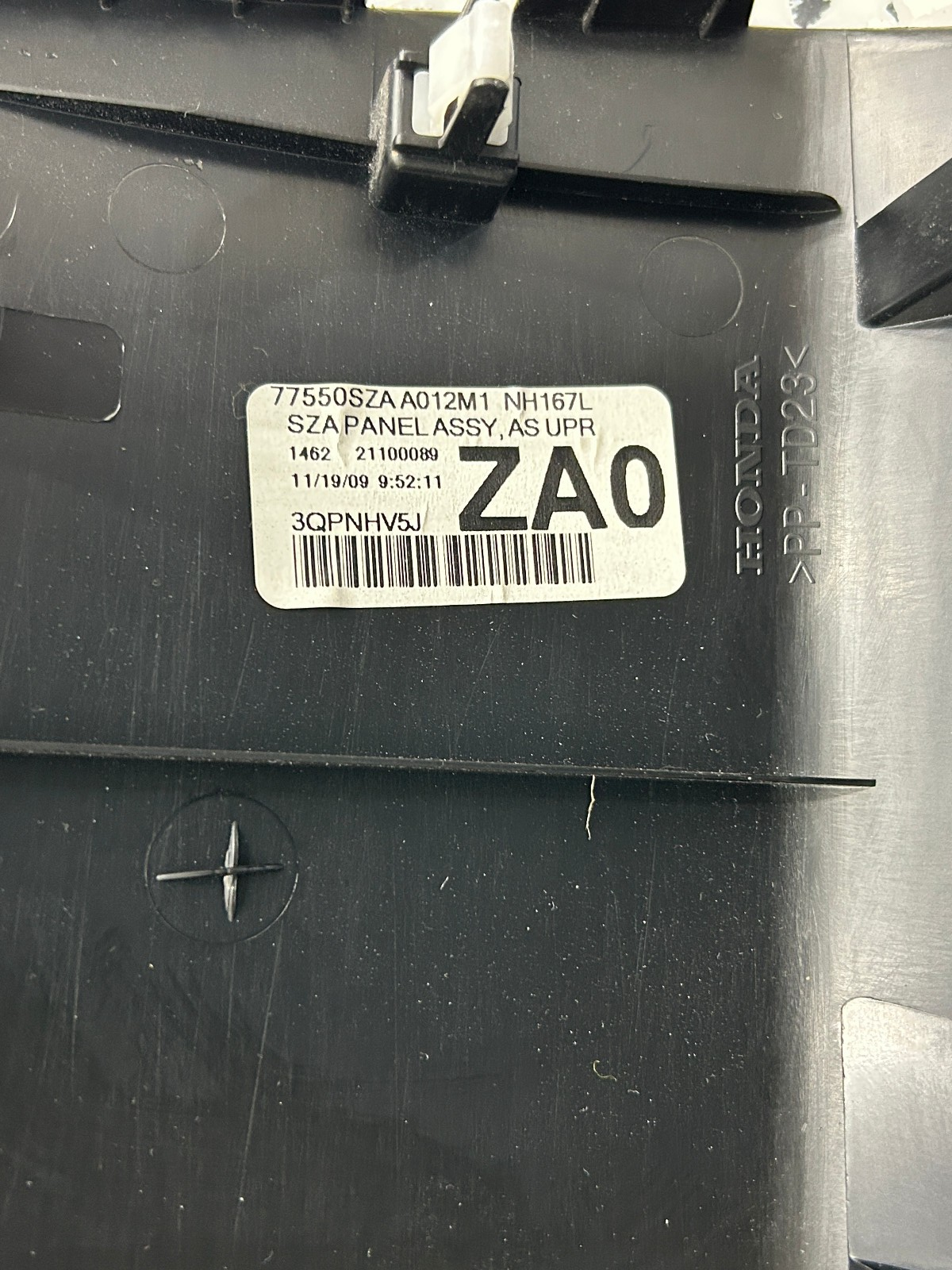 2009-2011 Honda Pilot Upper Right Dash Panel and Vent Black Trim OEM