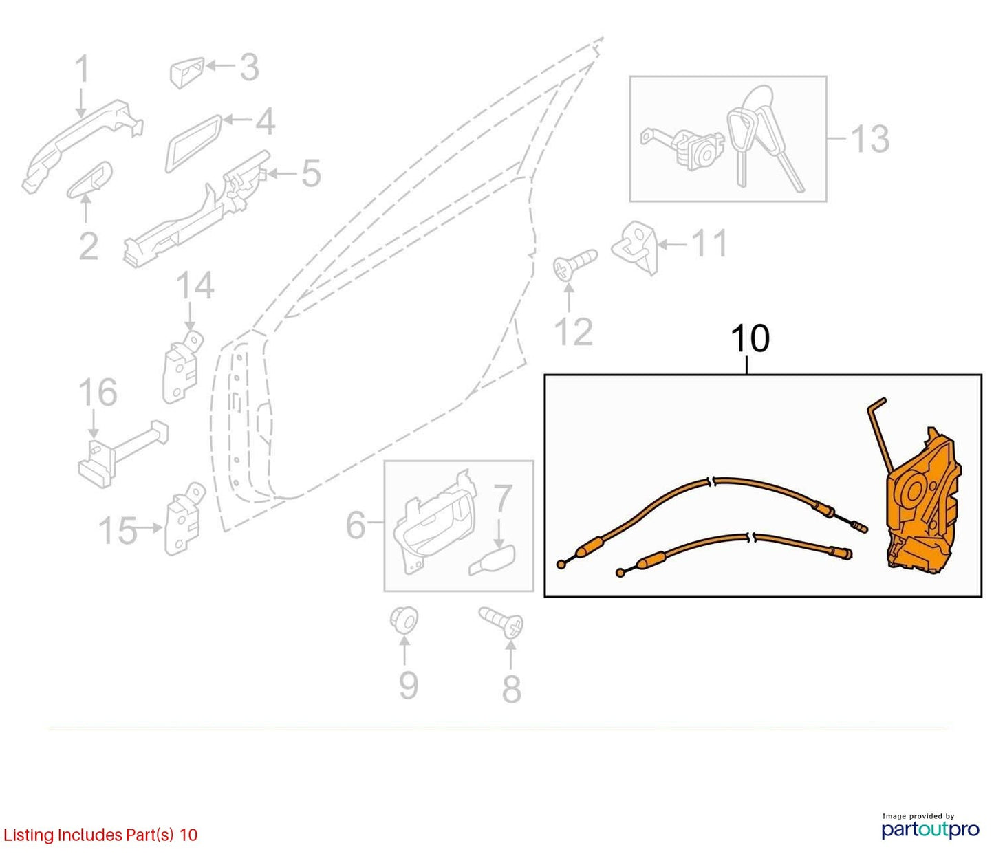 2015-2017 Subaru Outback Door Latch Lock Actuator Rear Right OEM