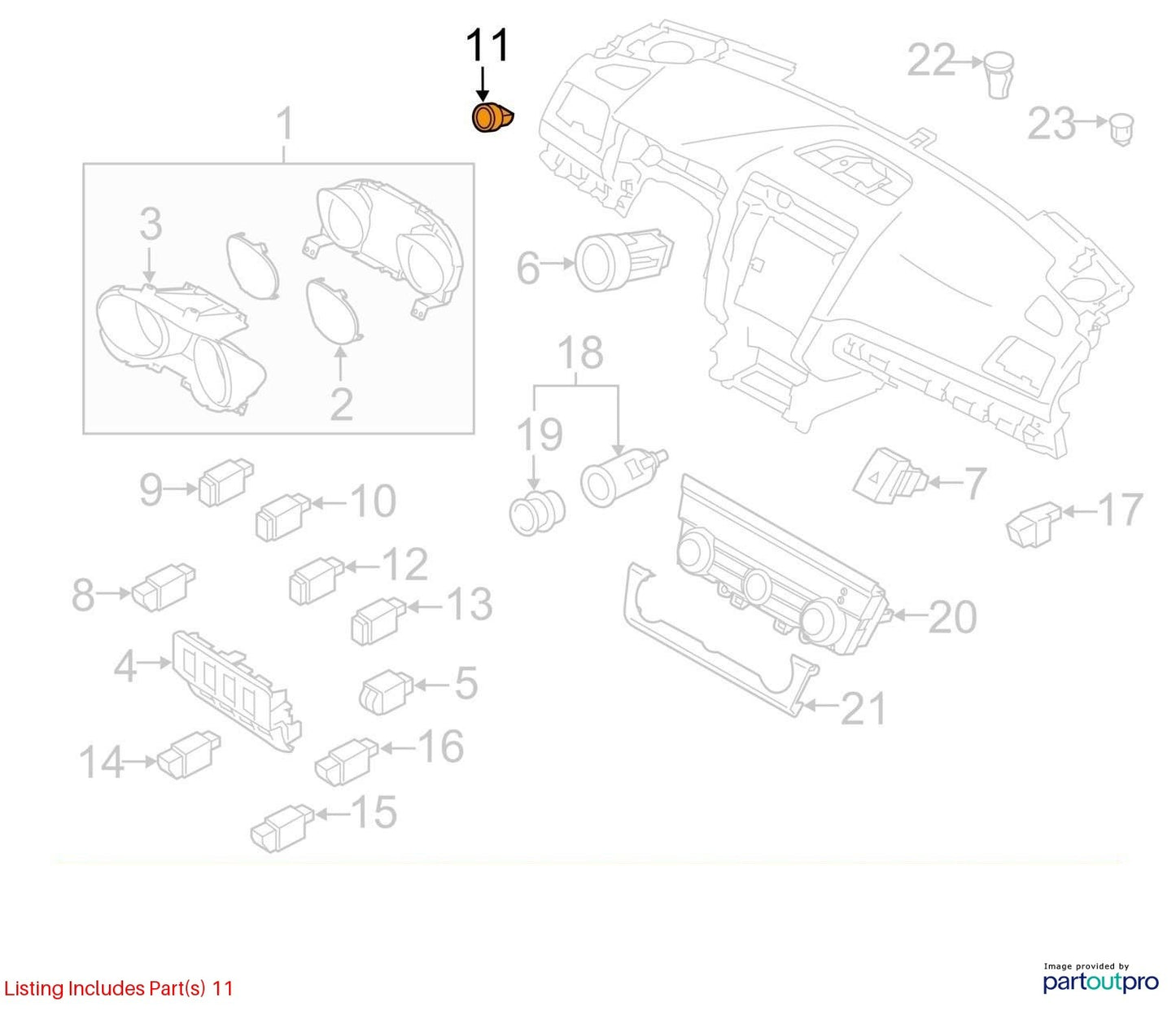 2015-2019 Subaru Outback Dashboard Trip Reset Button Switch OEM