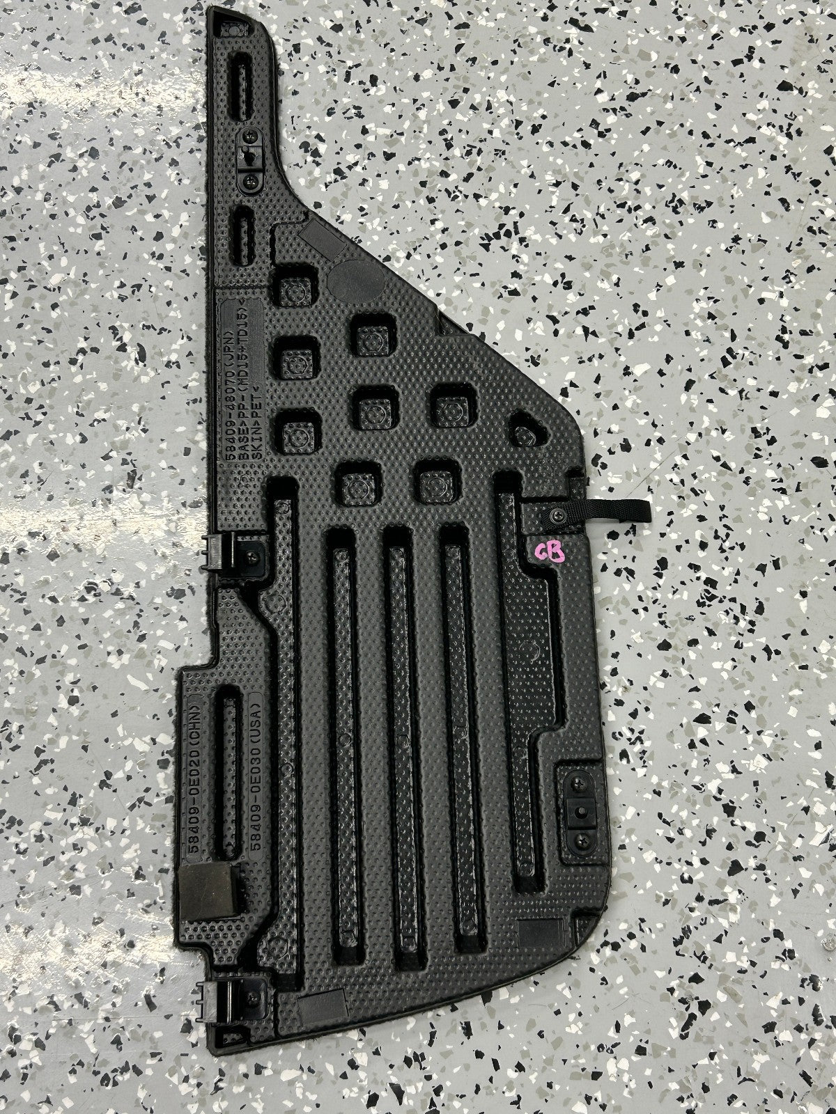 2008-2013 Toyota Highlander Left Trunk Floor Access Cover Black Carpet OEM