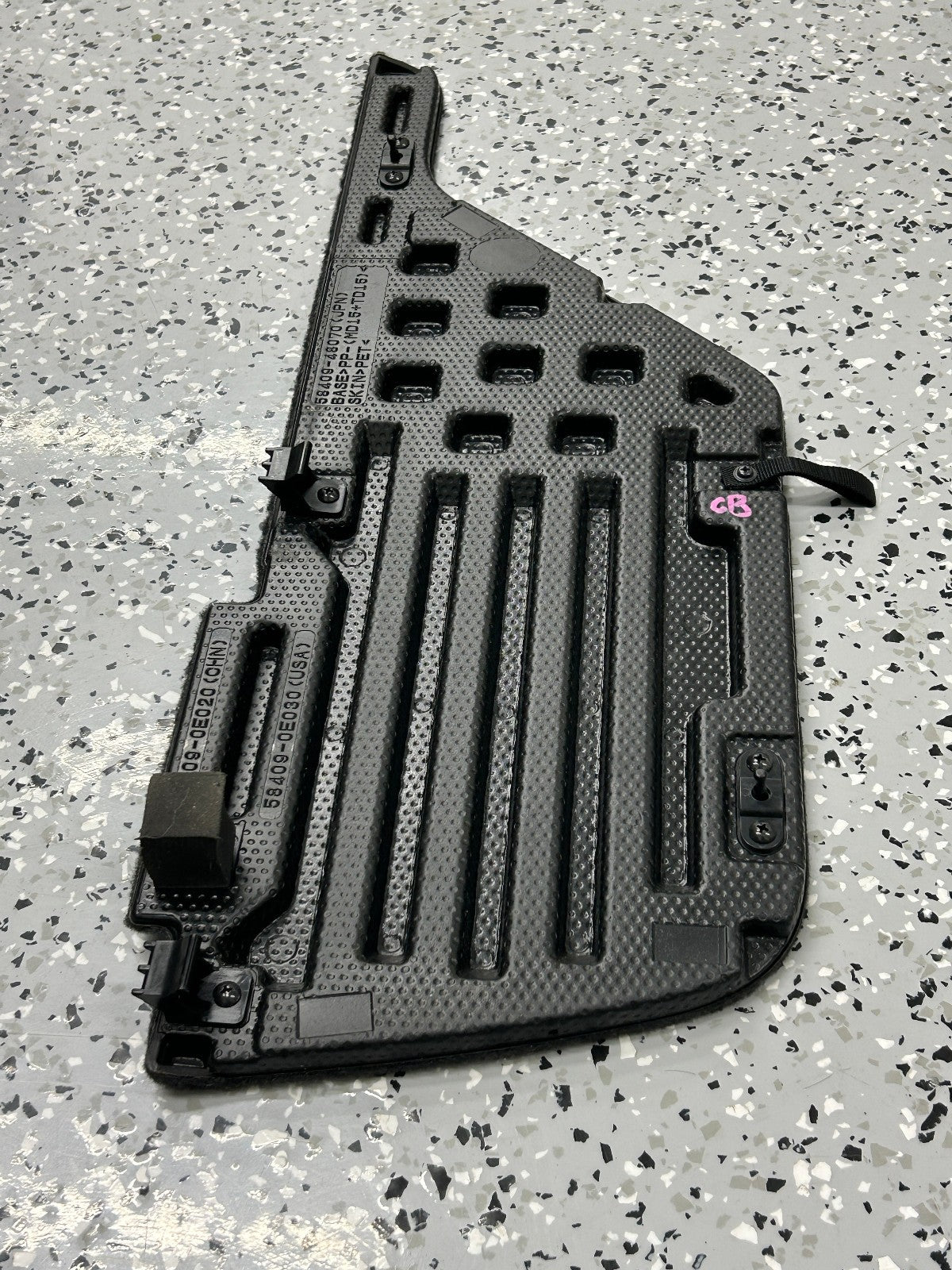 2008-2013 Toyota Highlander Left Trunk Floor Access Cover Black Carpet OEM