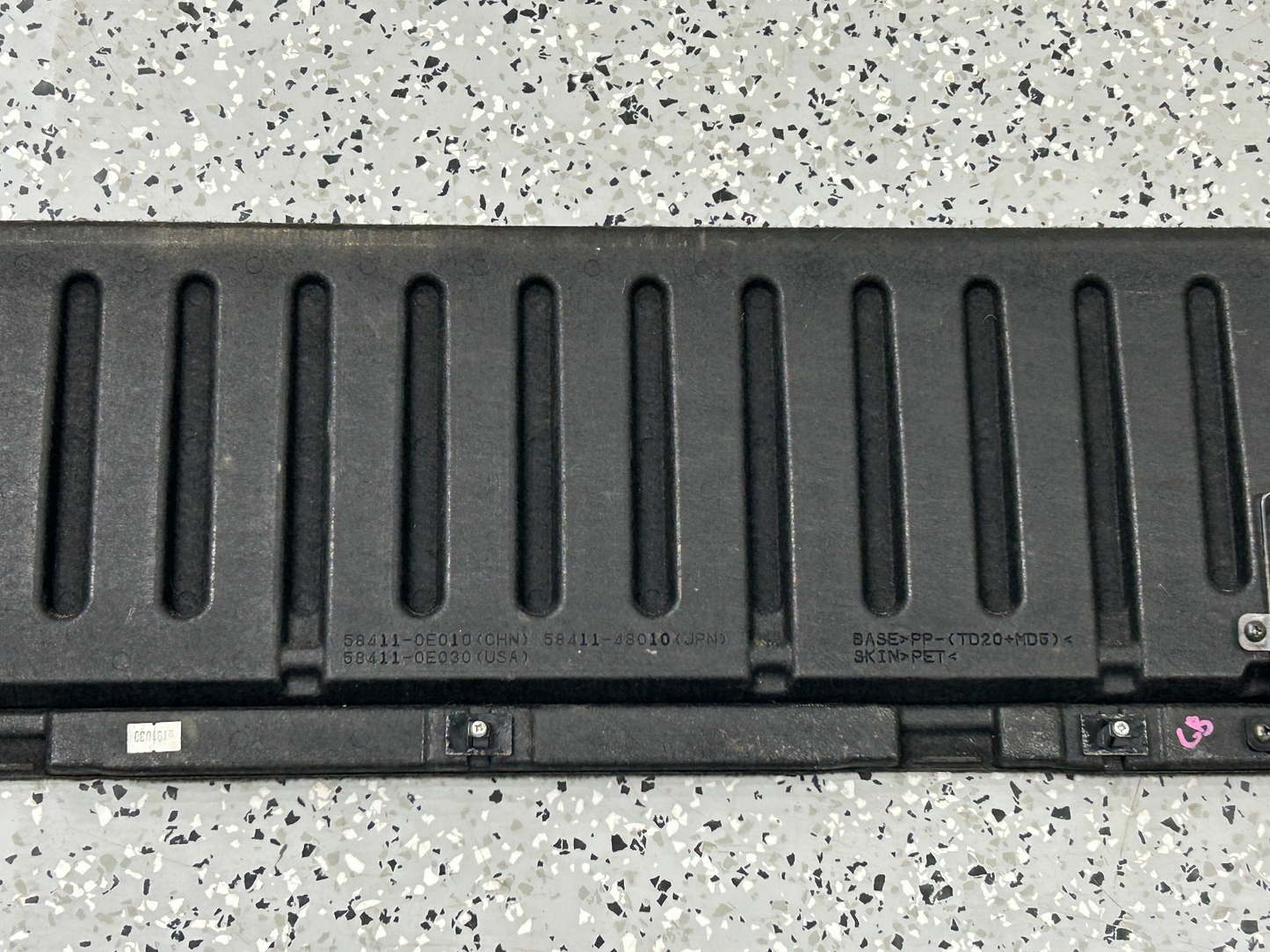 2010-2011 Toyota Highlander Deck Trim Board No. 1  Access Cover Black Carpet OEM