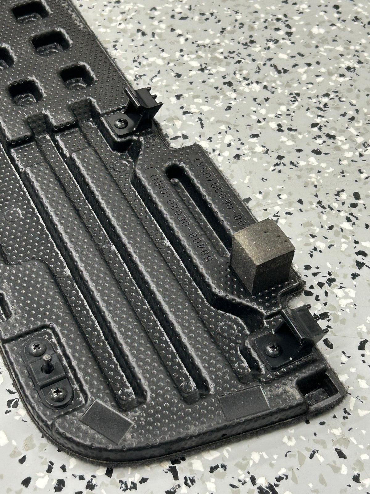 2008-2013 Toyota Highlander Right Trunk Floor Access Cover Black Carpet OEM