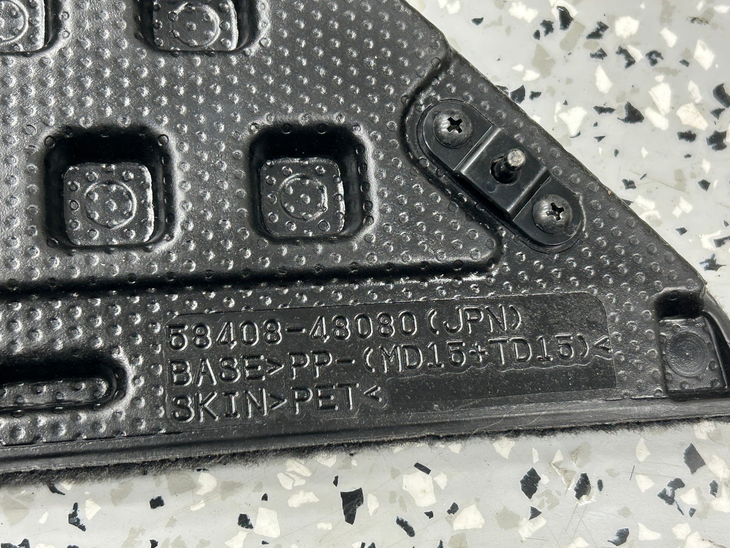 2008-2013 Toyota Highlander Right Trunk Floor Access Cover Black Carpet OEM