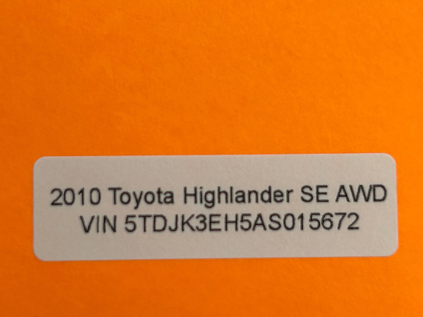 2008-2011 Toyota Highlander 3rd Row Floor Mat Carpet Black OEM