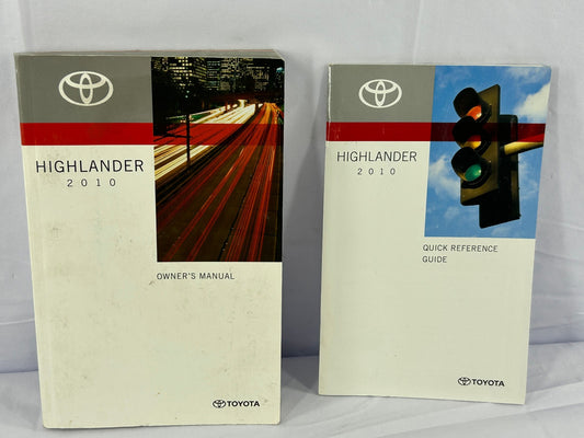 2010 Toyota Highlander Owner's Manual & Quick Reference Guide OEM