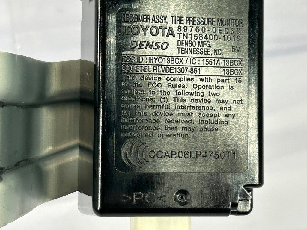 2010-2012 Toyota Highlander Tire Pressure Monitor Receiver  OEM 897600E030