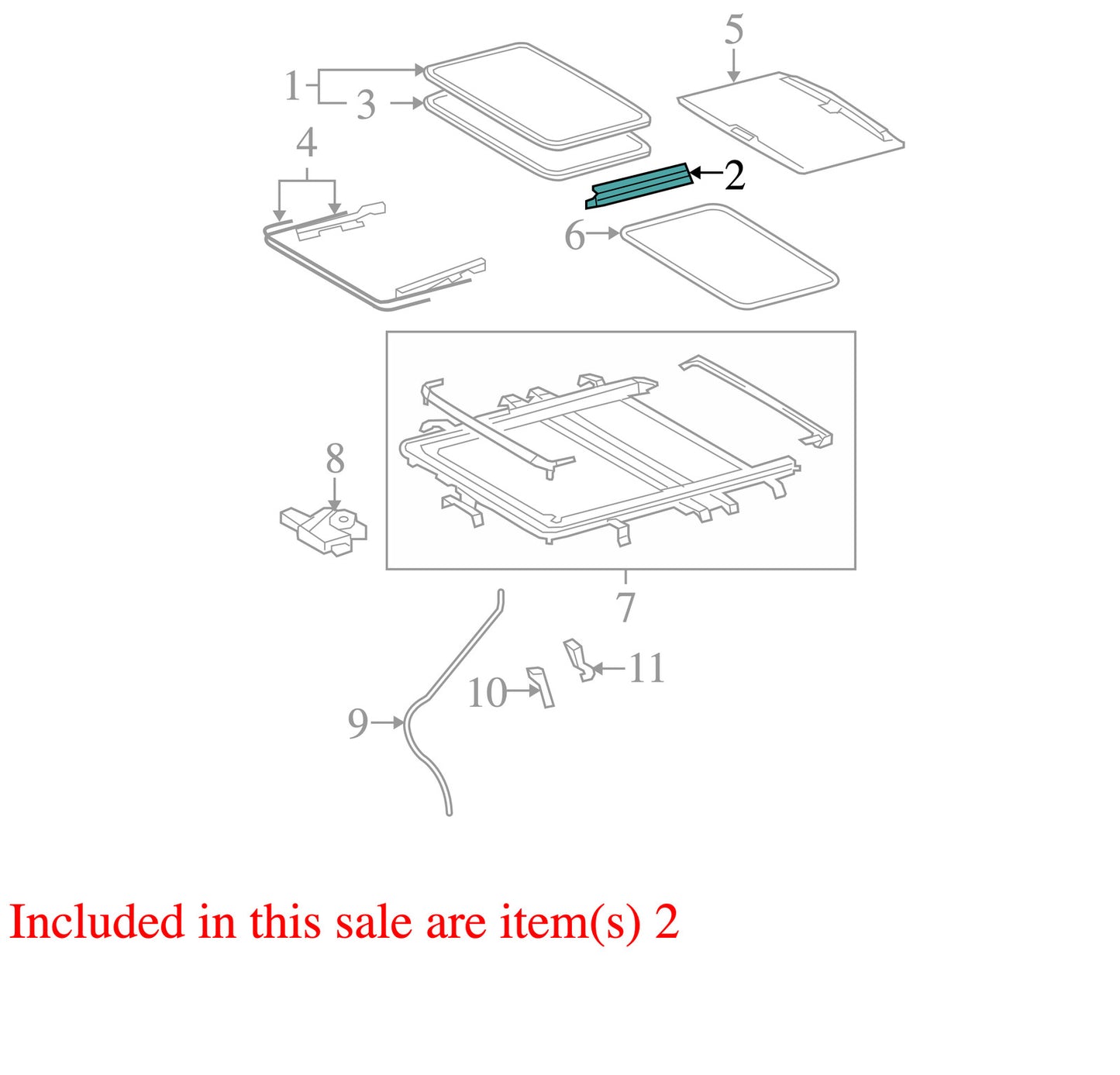 2008-2013 Toyota Highlander Sunroof Opening Trim Right OEM