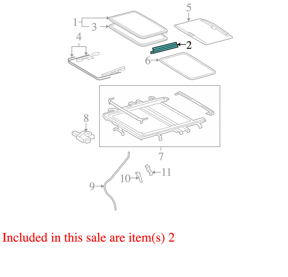 2008-2013 Toyota Highlander Right Sunroof Opening Trim OEM 632170E010