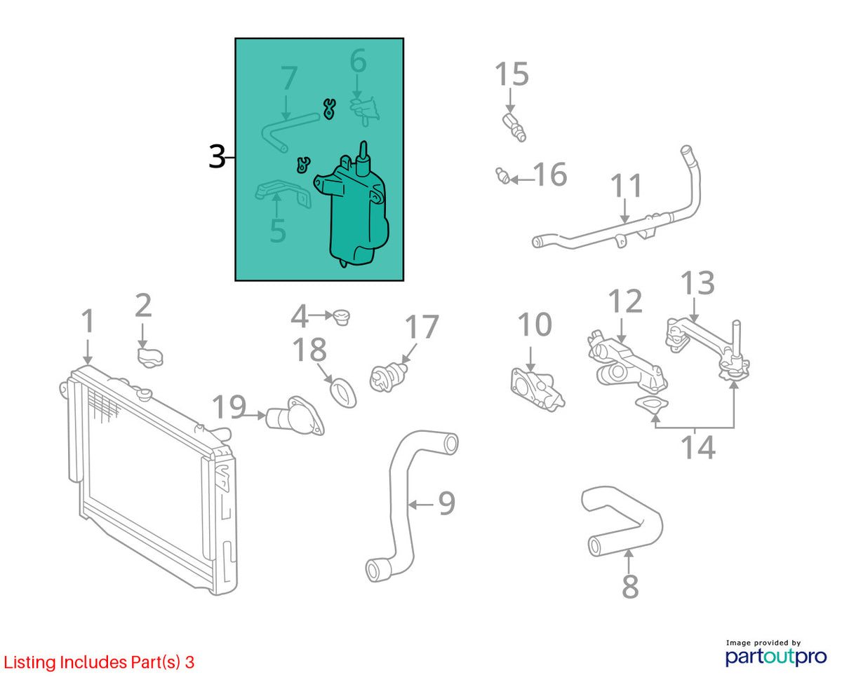 2000-2006 Toyota Tundra Radiator Coolant Bottle Reservoir Tank OEM 164700F010