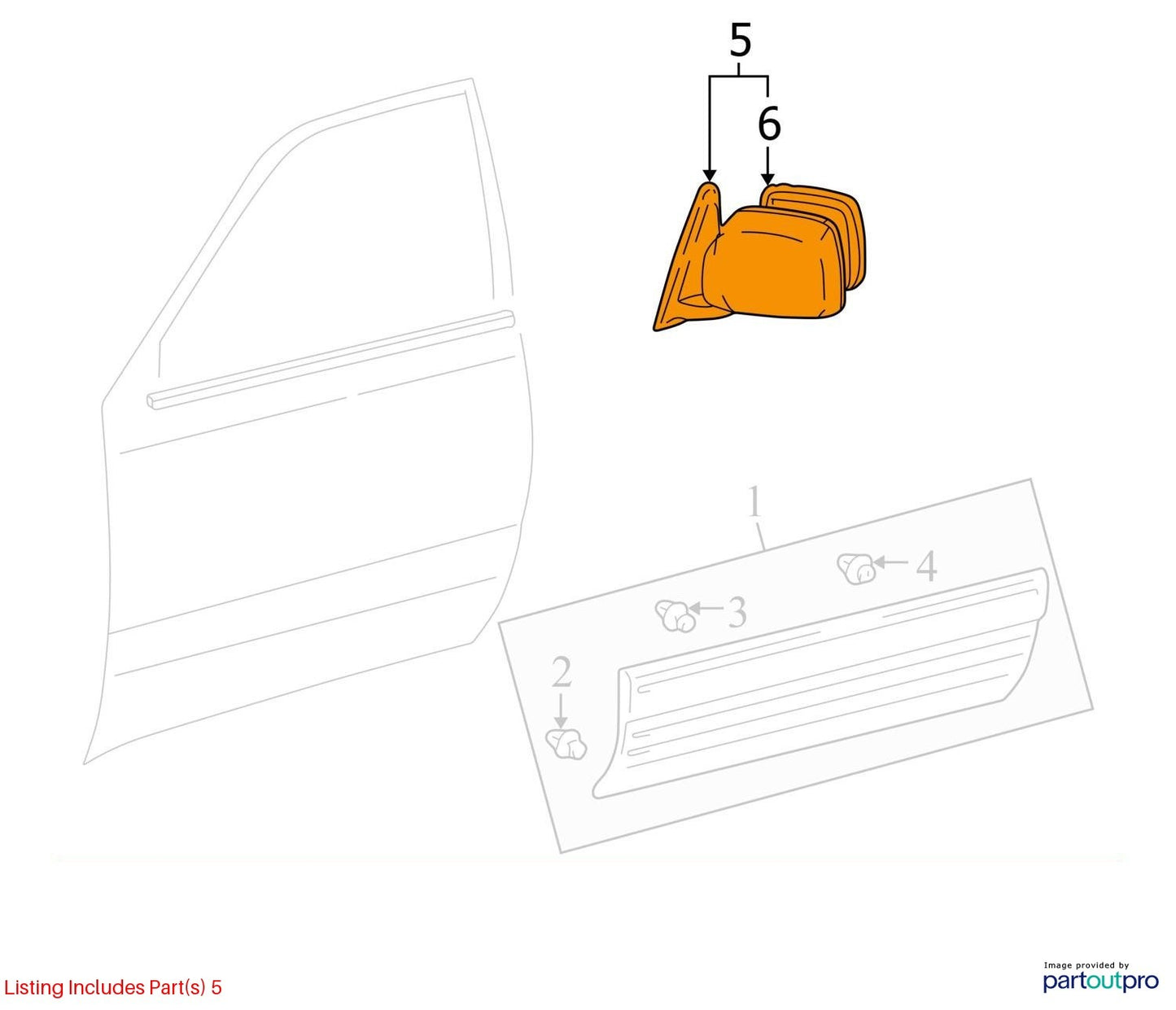 1998-2005 Lexus LX470 Power Door Mirror Heated Driver Left Side 1C2 Brown OEM