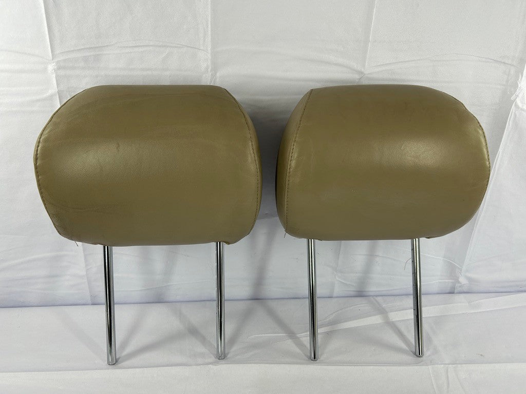 1998-2002 Lexus LX470 Front Headrest Set Beige Leather OEM