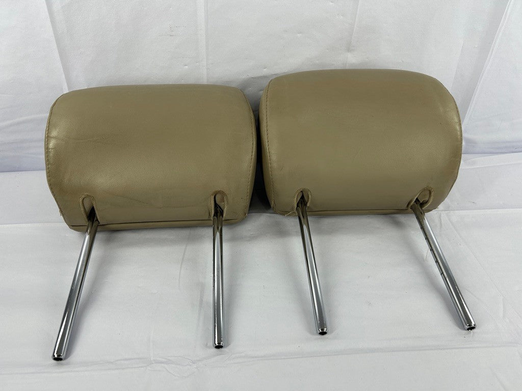 1998-2002 Lexus LX470 Front Headrest Set Beige Leather OEM