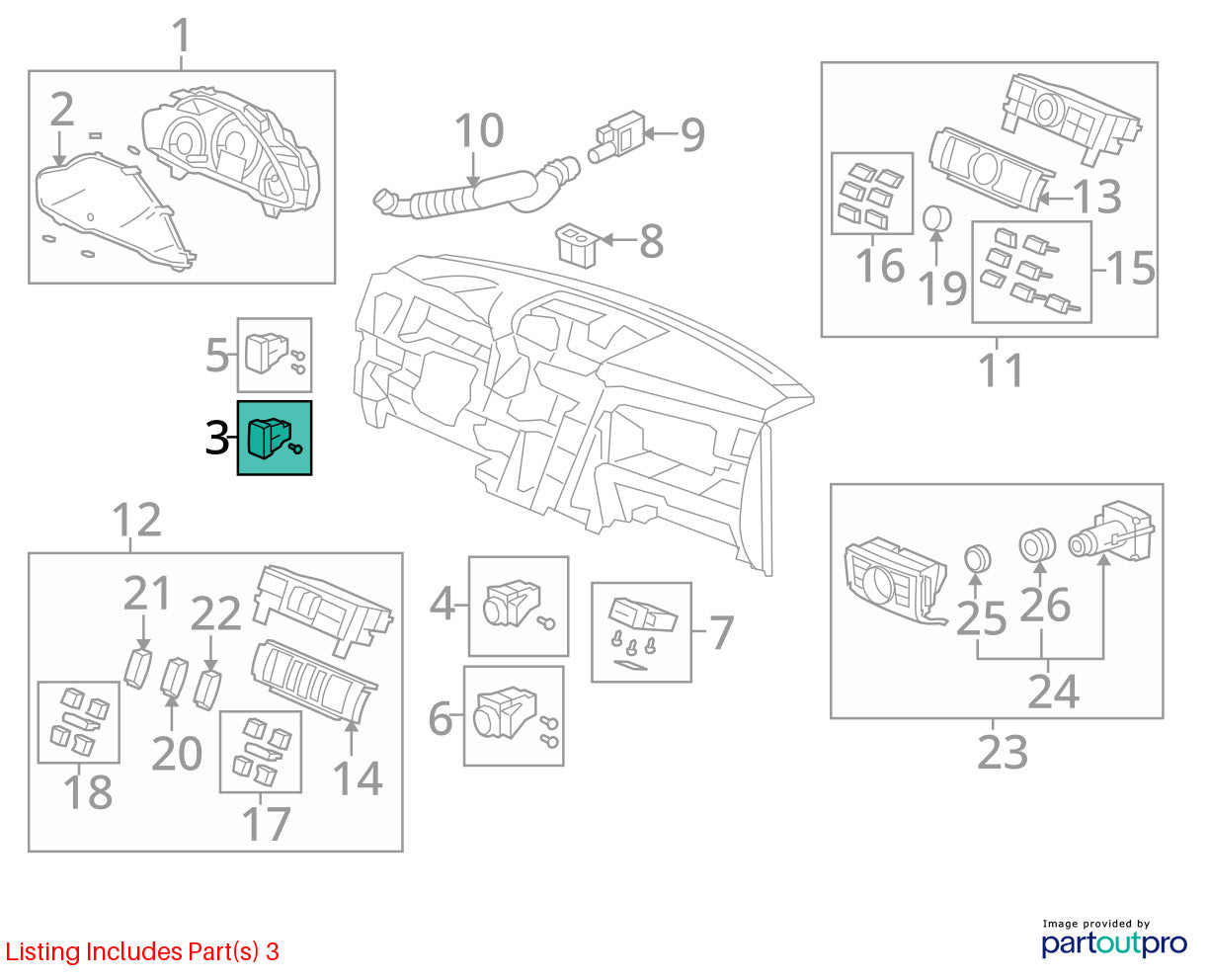 2009-2011 Honda Pilot Vsa Off Dash Stab Button Control Switch OEM