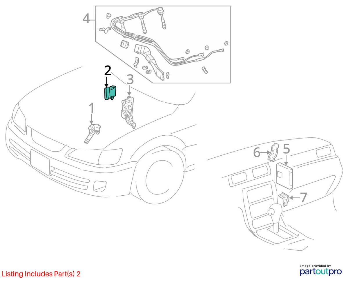 1996-2002 Toyota 4Runner Ignition Control Module and Bracket OEM 89621-35020