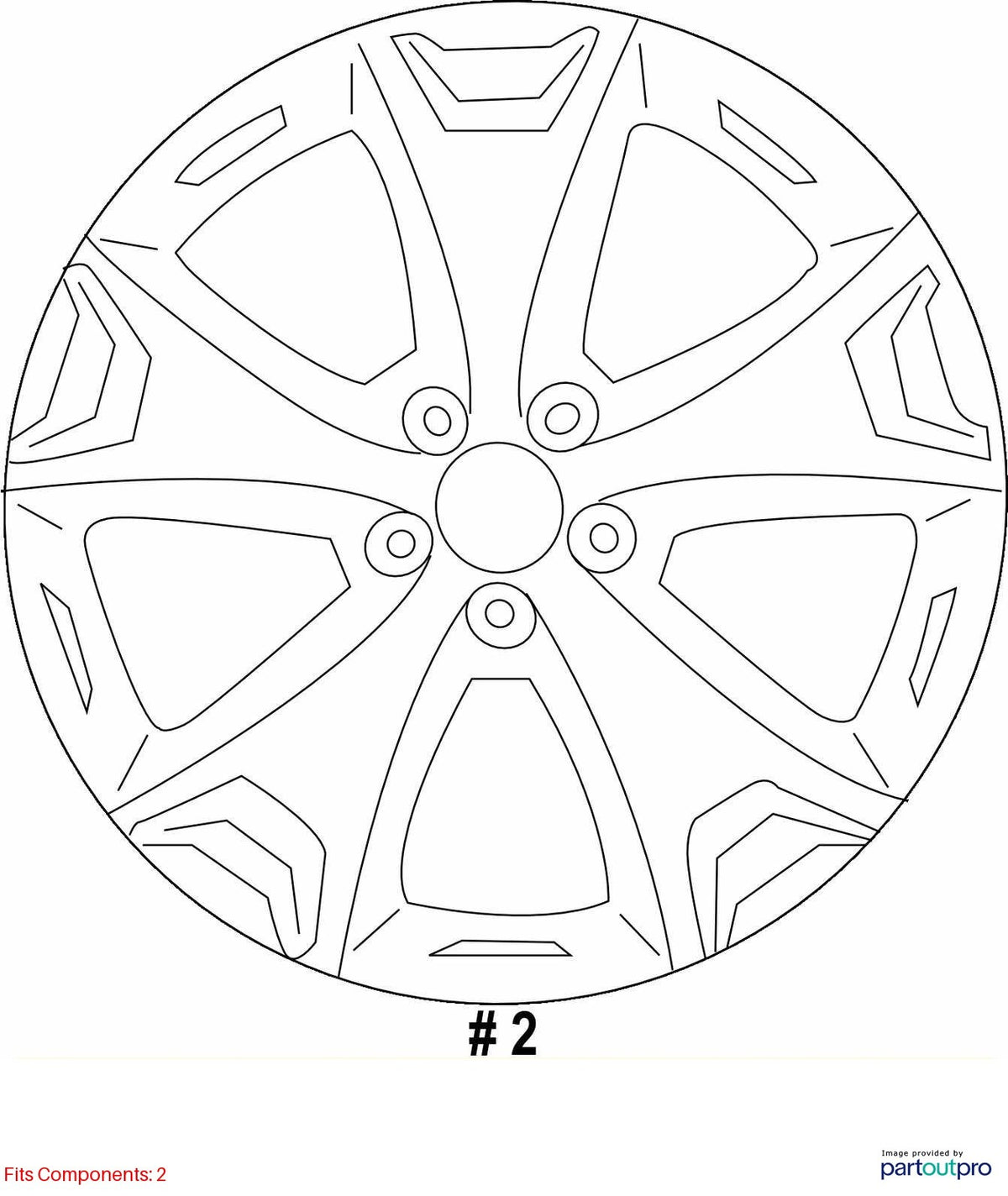 14-16 Subaru Forester 17X7 Aluminum Alloy Chrome 5 Spoke 68814 OEM 28111SG030
