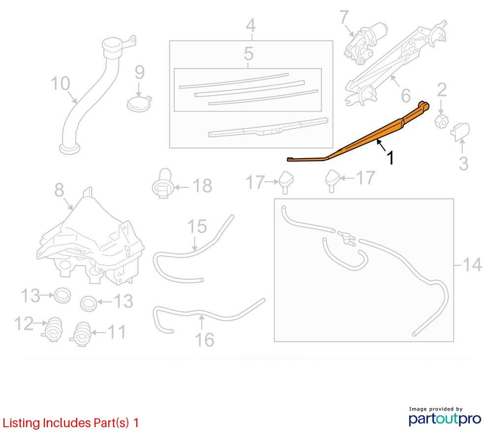 2015-2019 Subaru Outback Windshield Wiper Arm Front Left OEM