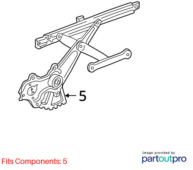 1998-2007 Lexus LX470 Right Front Window Regulator and Motor OEM