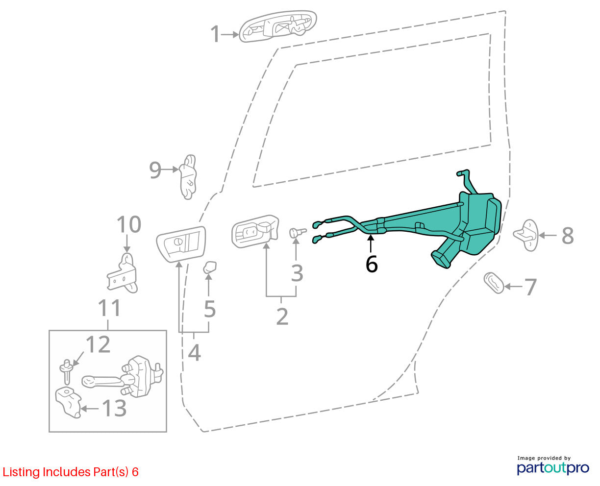 1998-2002 Lexus LX470 Rear Right Door Lock Latch Actuator OEM