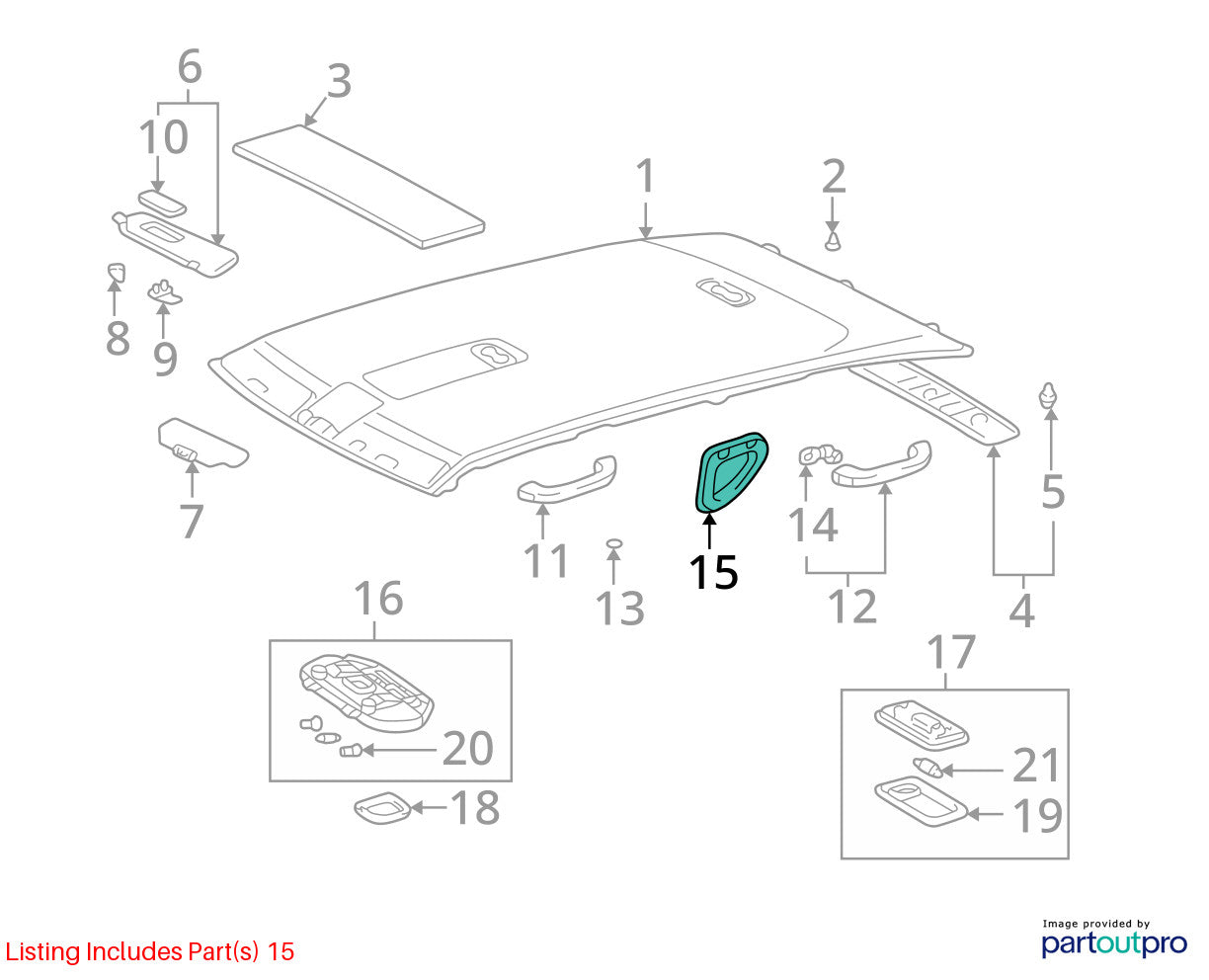 1998-2002 Lexus LX470 Left Rear Left-Side Assist Grip Handle Beige OEM