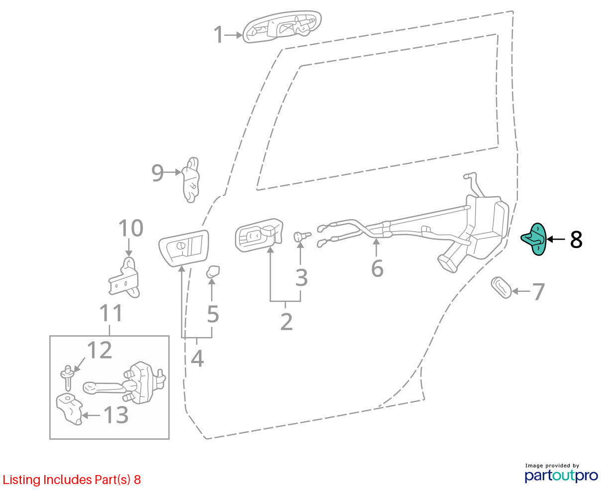 1998-2003 Lexus LX470 Front Rear Right Left Door Latch Striker Plate OEM
