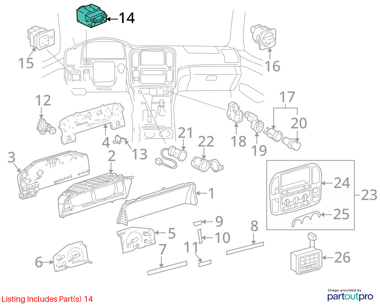 1998-2003 Lexus LX470 Instrument Panel Dimmer Switch OEM