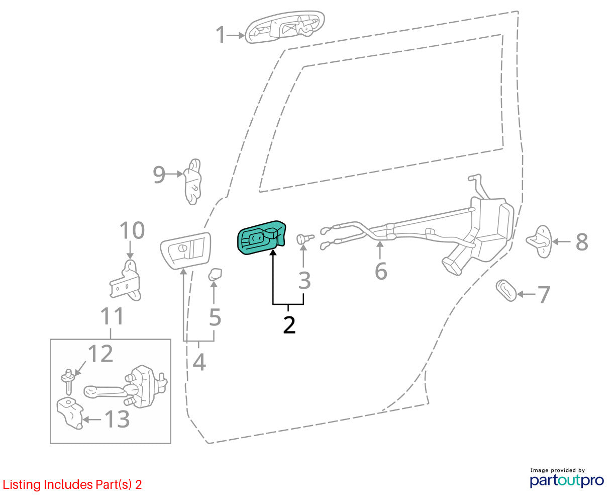 1998-2002 Lexus LX470 Right Front Interior Door Handle Beige OEM