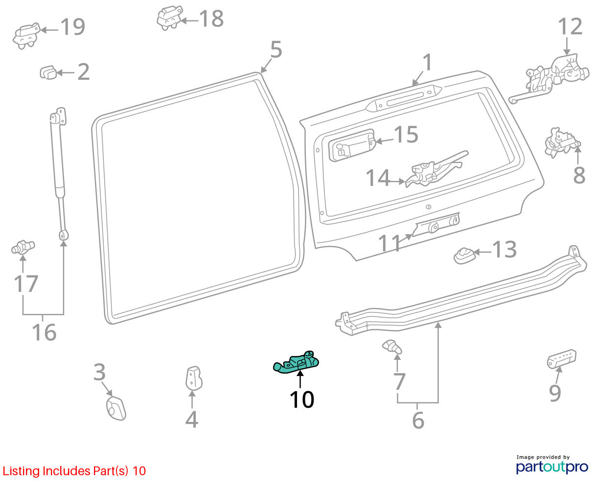 1998-2002 Lexus LX470 Rear Liftgate Latch Lock 69350-60120 OEM