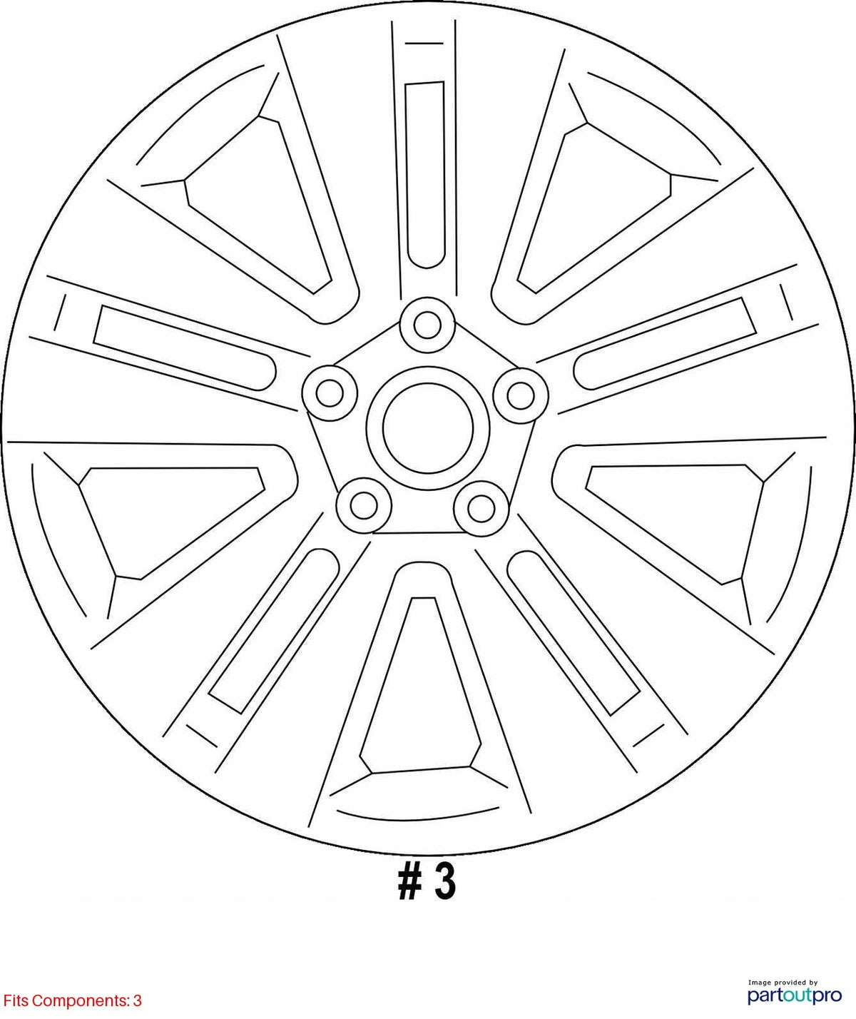 15-19 Subaru Outback Wheel 17x7 Aluminum Alloy Silver 5 V Spoke OEM 28111AL02A