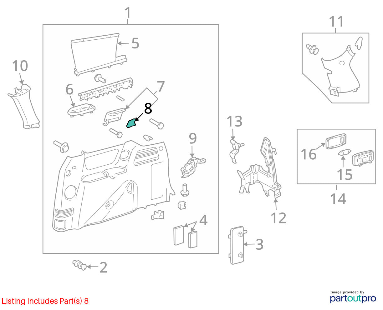 1998-2002 Lexus LX470 Center Console Latch 5890832050 OEM