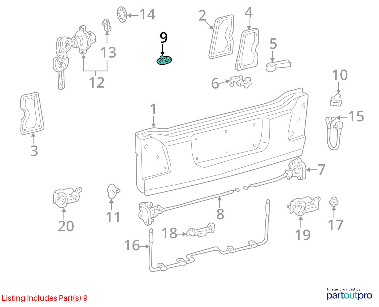 1998-2002 Lexus LX470 Center Liftgate Hatch Door Latch Striker Plate OEM