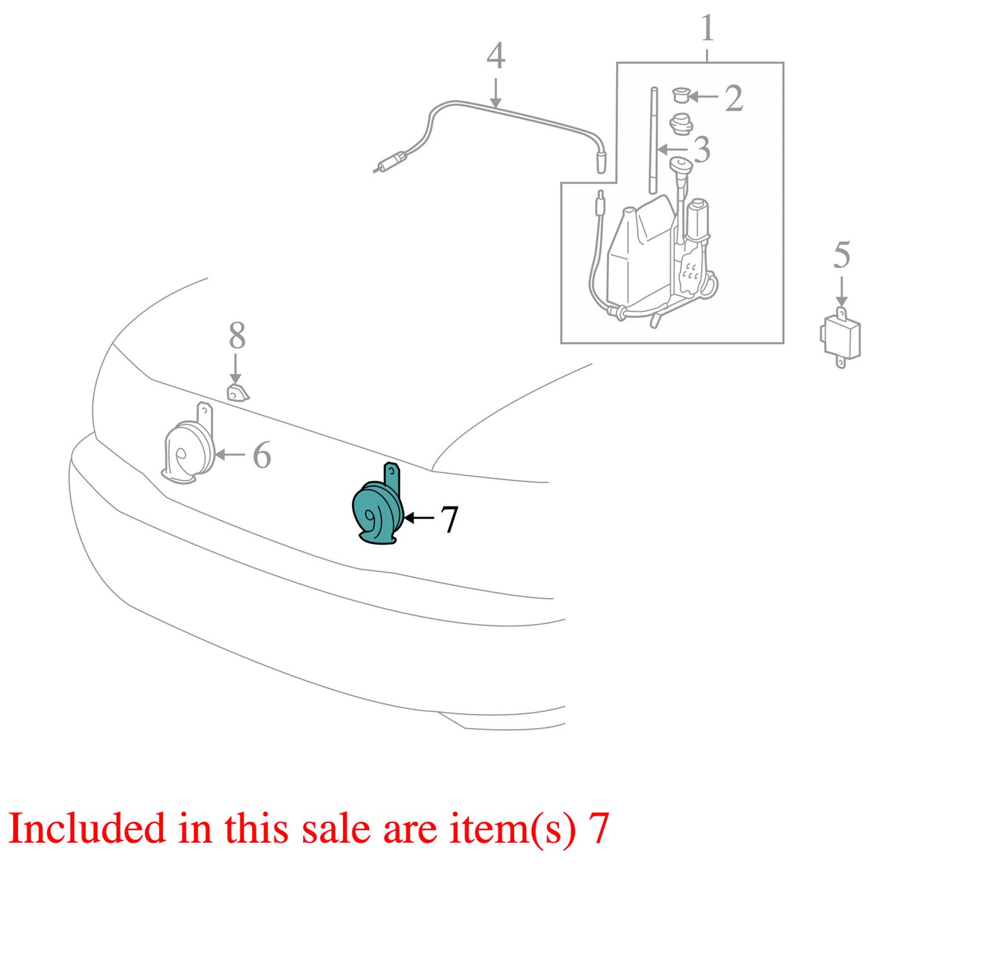1998-2007 Lexus LX470 Low Note Horn OEM