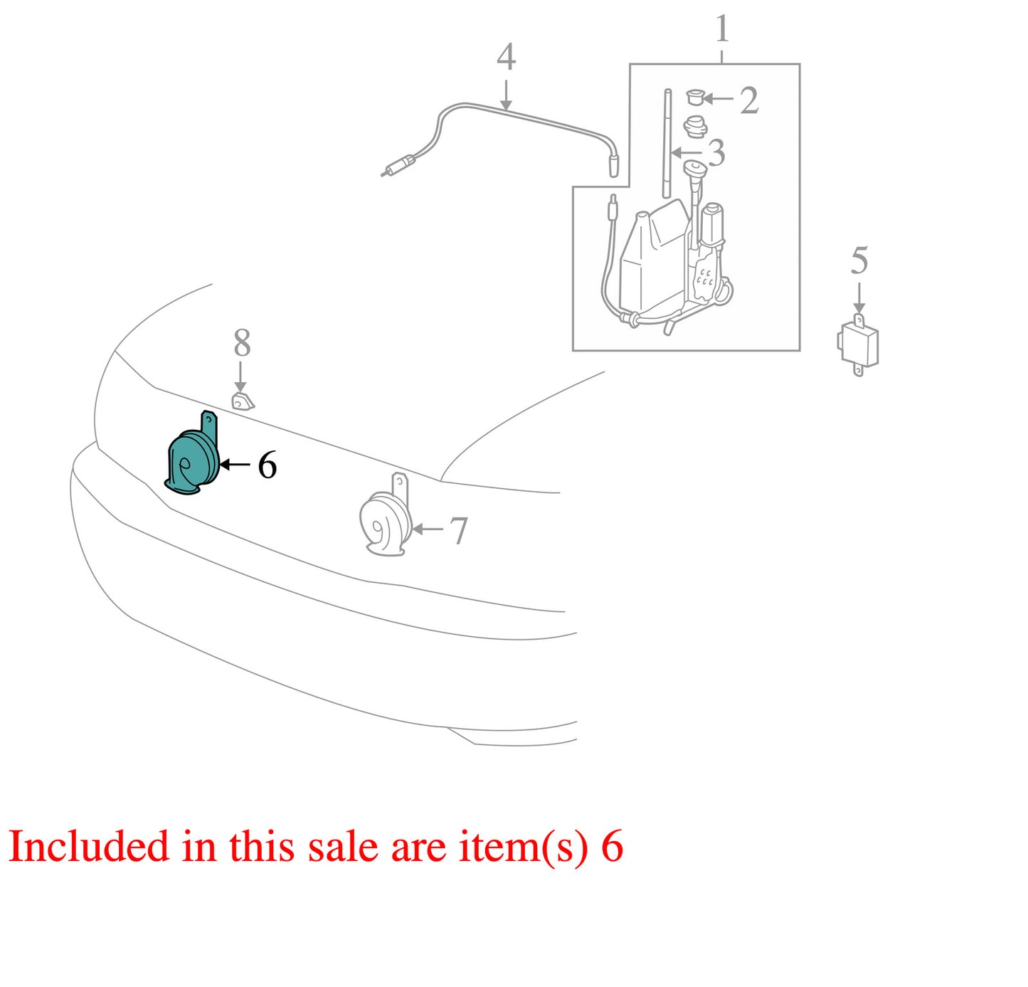 1998-2007 Lexus LX470 High Note Horn OEM