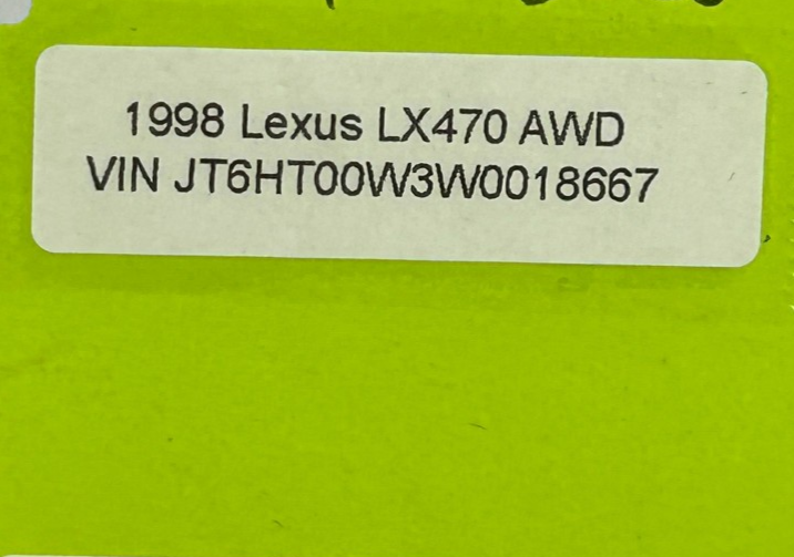 1998-2002 Lexus LX470 3rd Row Rear Right-Side Assist Grip Handle Beige OEM