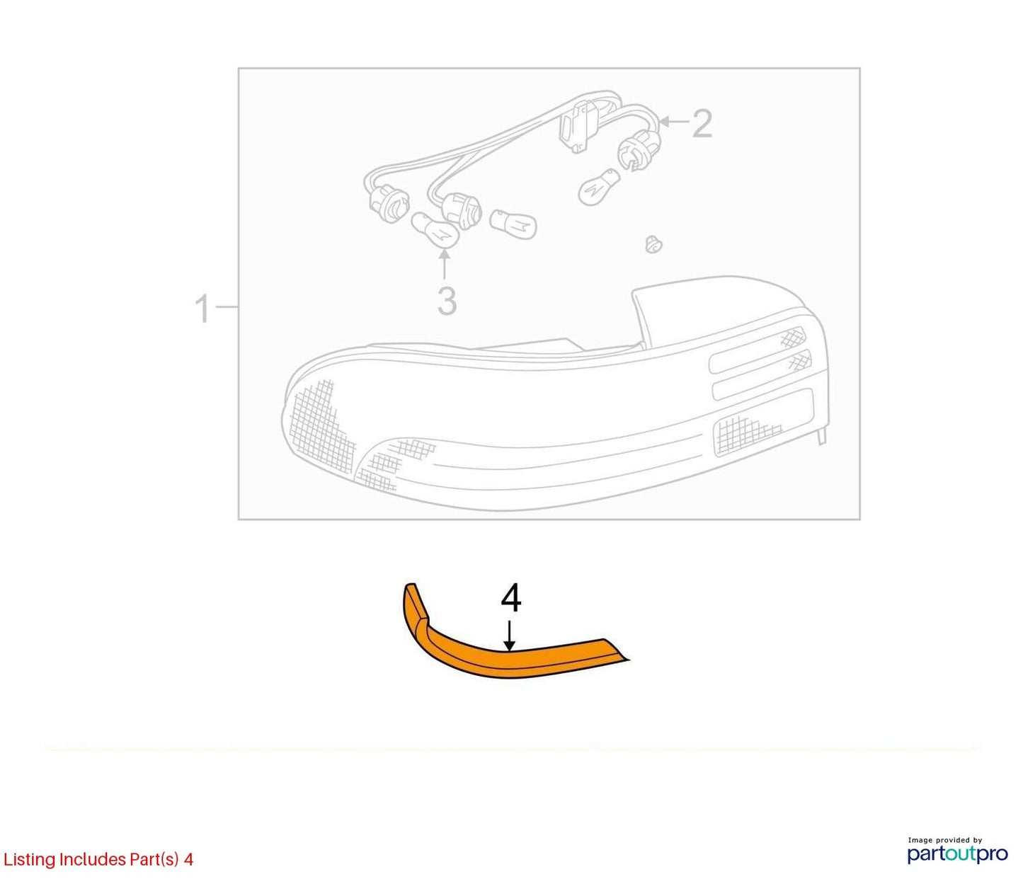 1993-2001 Subaru Impreza Right Tail Light Lamp Trim Sedan & Coupe White OEM