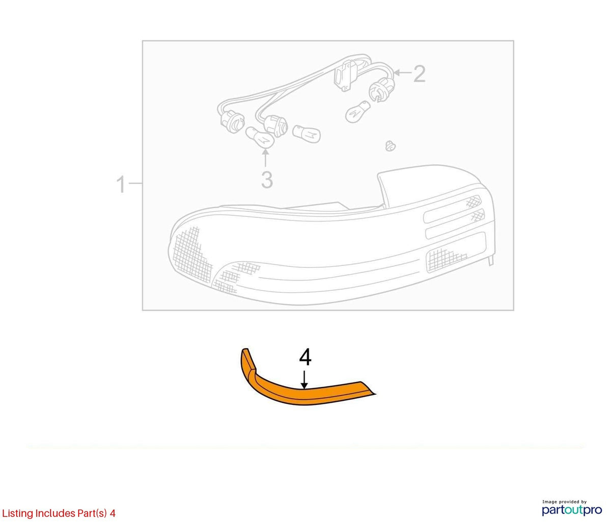 1993-2001 Subaru Impreza Right Tail Light Lamp Trim Sedan & Coupe OEM 51358FA000
