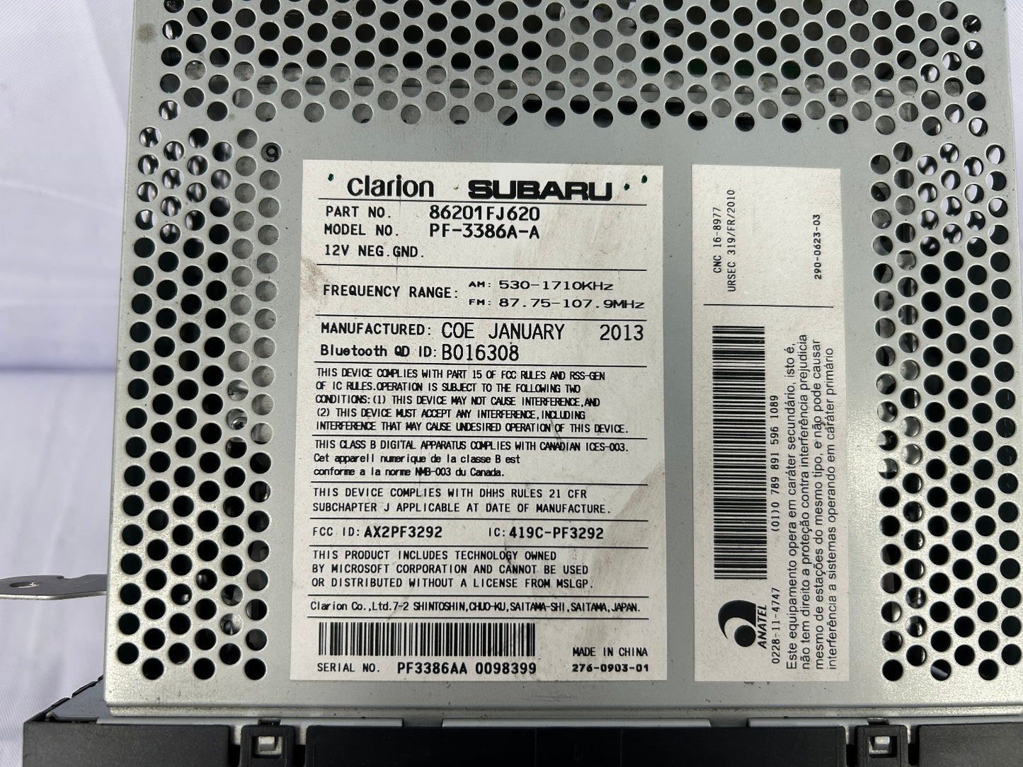2012-2014 Subaru Impreza Clarion Radio Receiver CD Player Stereo OEM