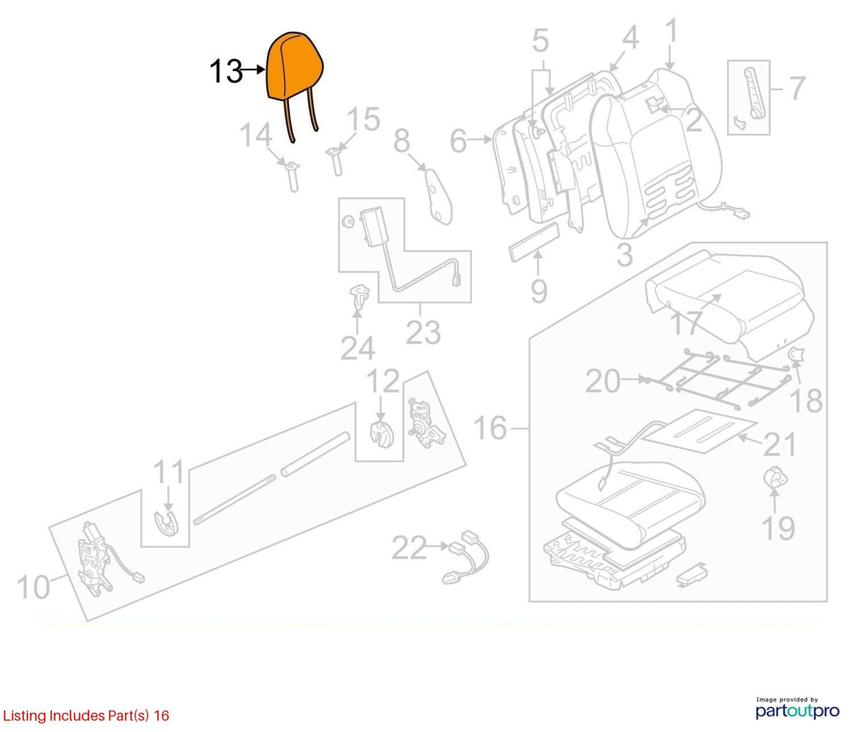 2008-2009 Subaru Legacy Front Head Rest Headrest Tan Cloth Set OEM 64061AG08CWA