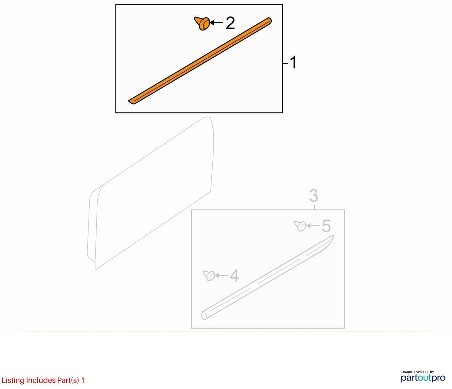 2005-2009 Subaru Outback Front Left Door Molding Protector Bronze OEM